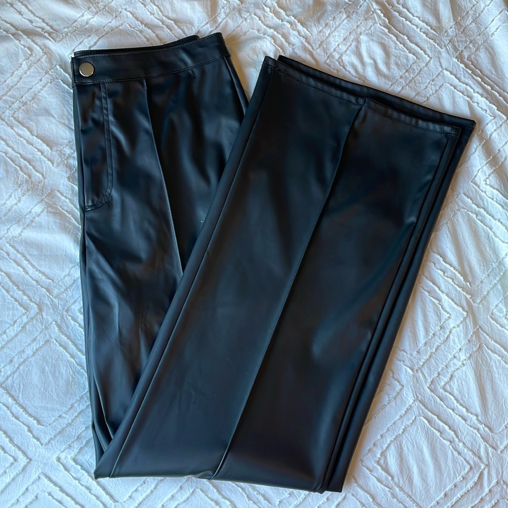 Wild fable black pleather flare pants